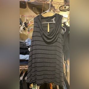 Sleeveless Gray Cowl Neck Top